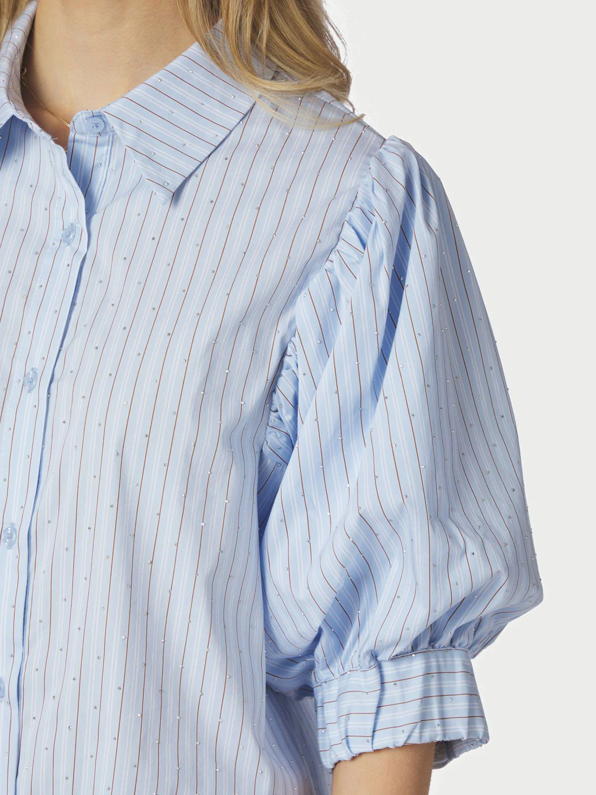 Etta Stripe Stone Shirt  Light Blue - Image 2