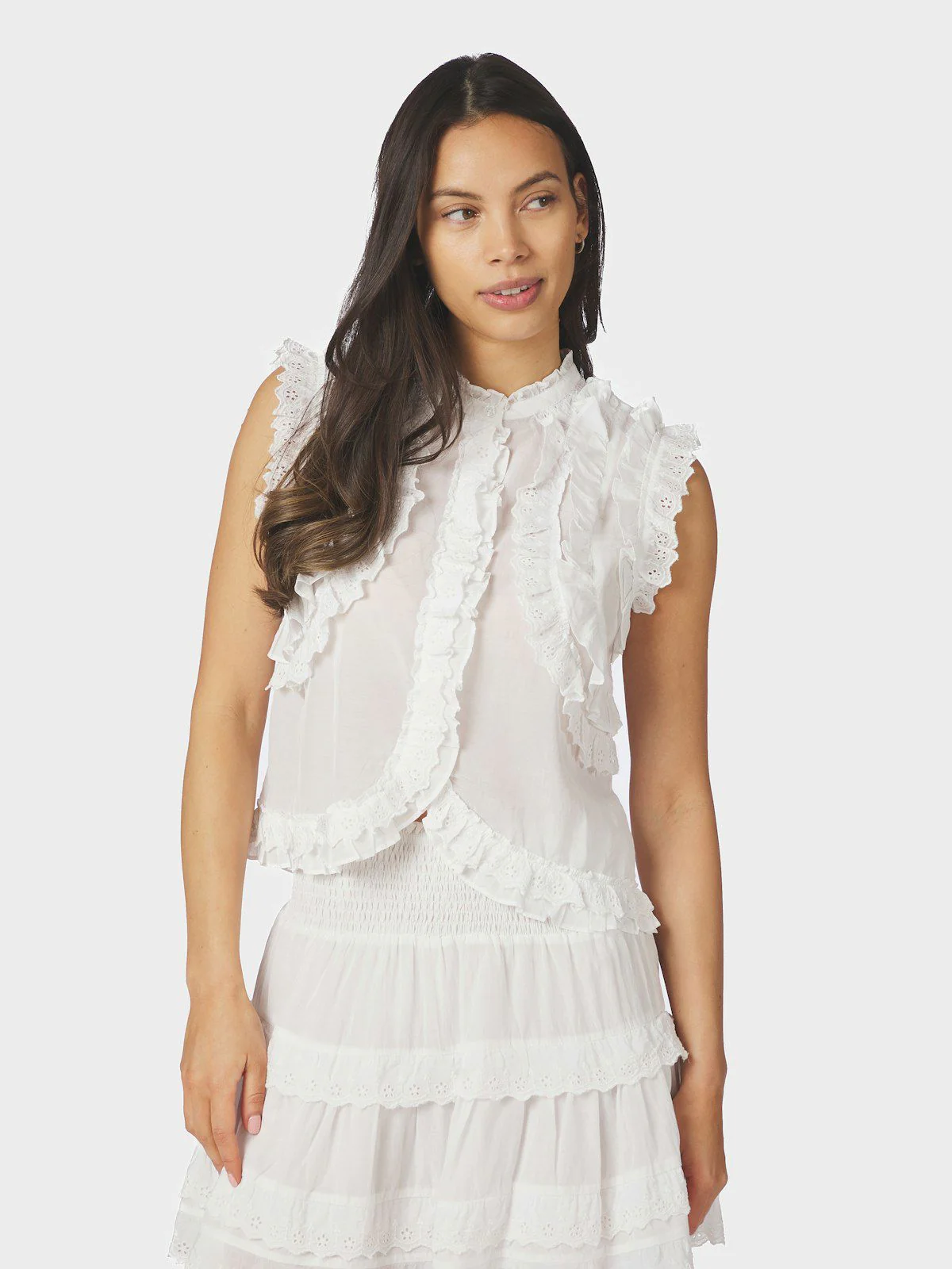 Celia Ruffle Top  White - Image 5