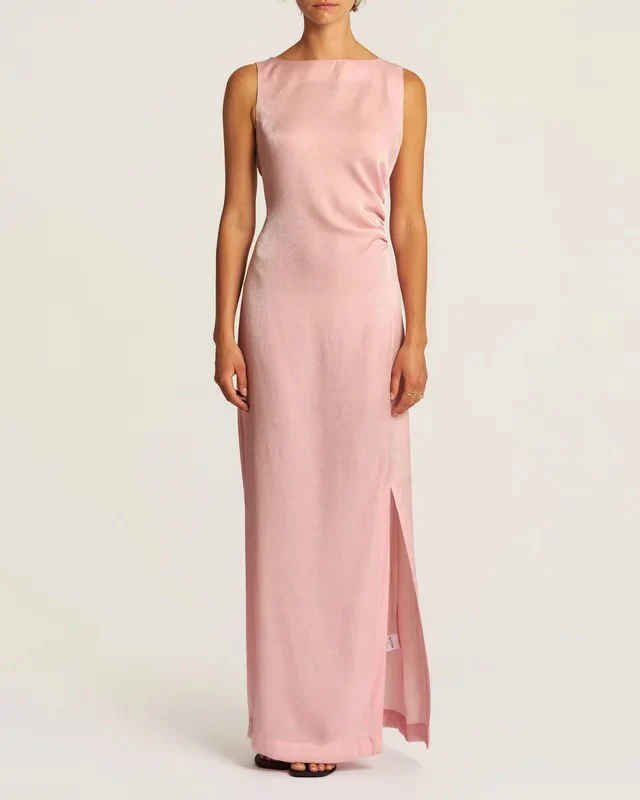 Shiny Sleeveless Dress  Dusty Pink - Image 5