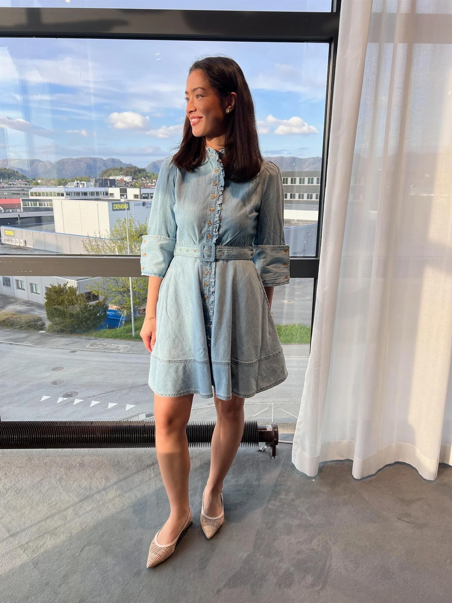 Denim Mini Dress  Light Blue - Image 2