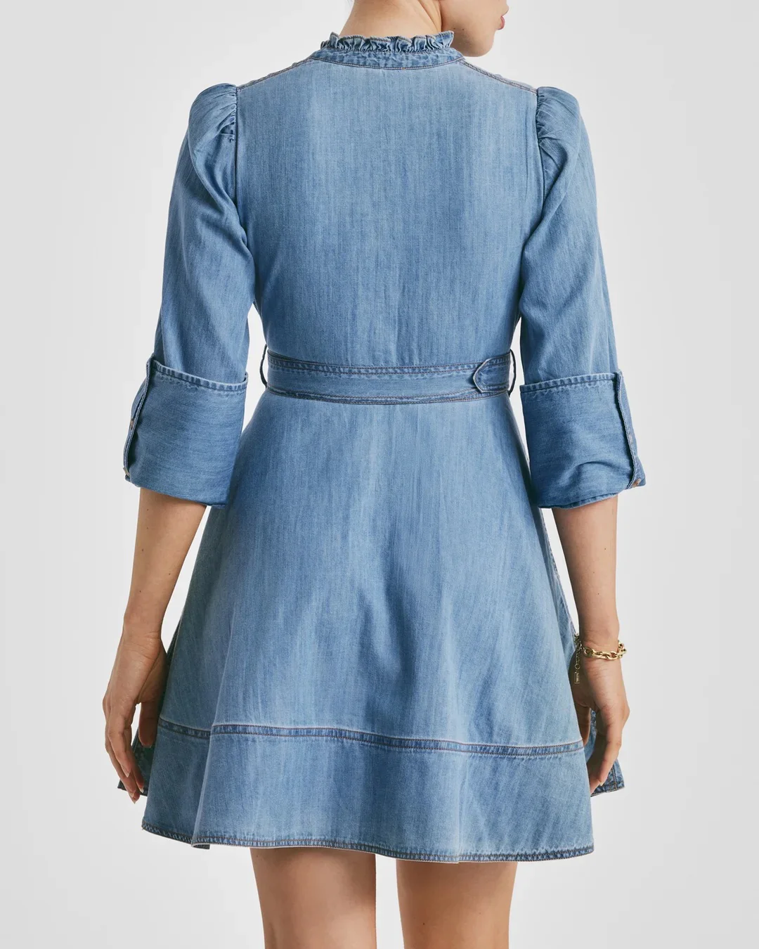 Denim Mini Dress  Light Blue - Image 4