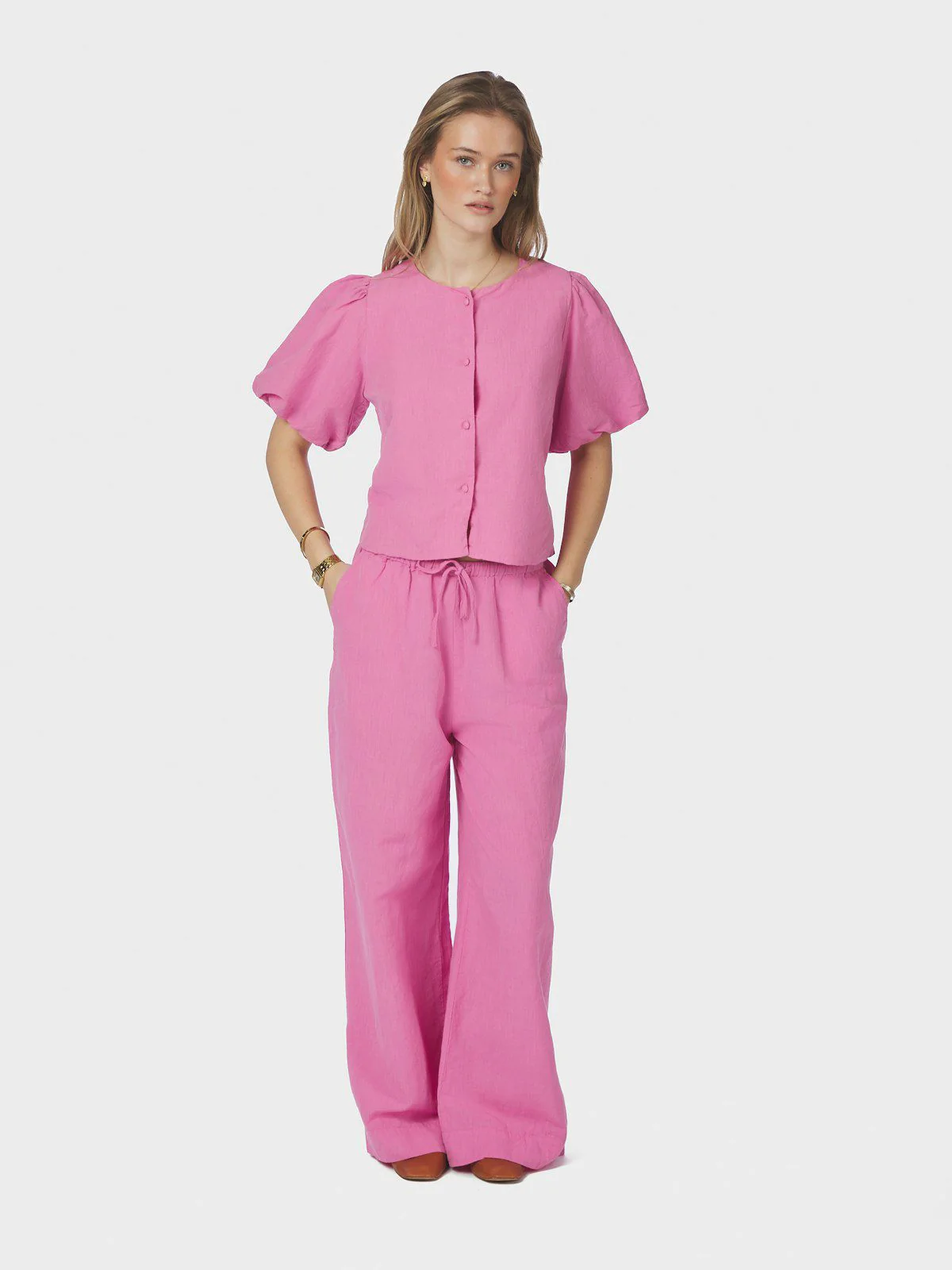 Moisa Linen Blouse  Pink - Image 3