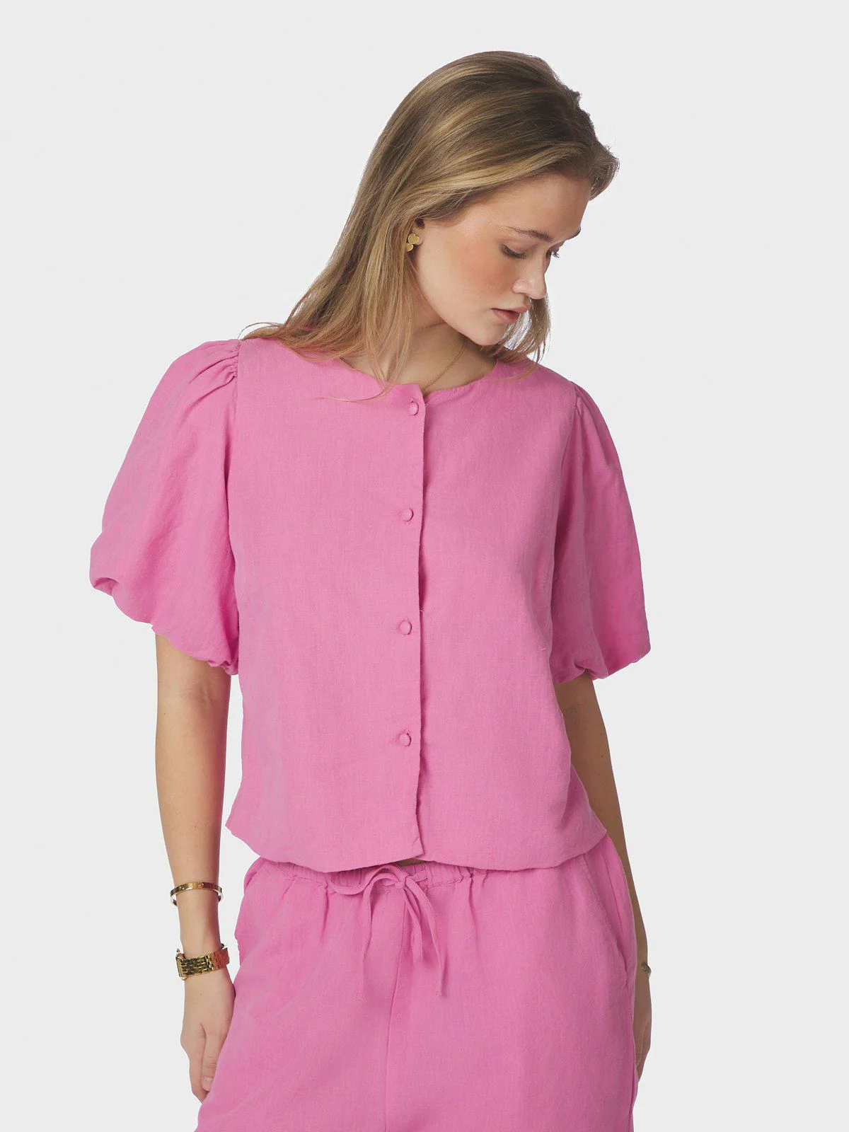 Moisa Linen Blouse  Pink - Image 5