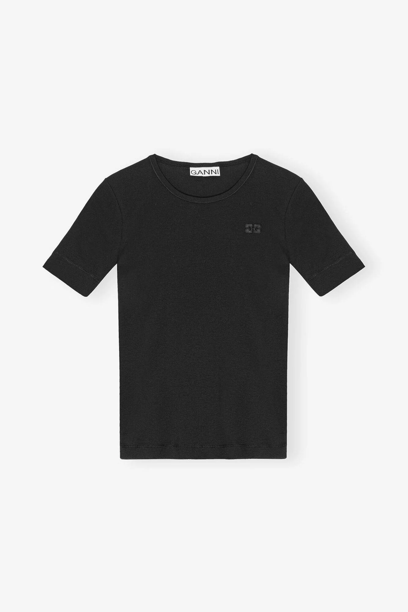 Soft Cotton Rib Short Sleeve Black