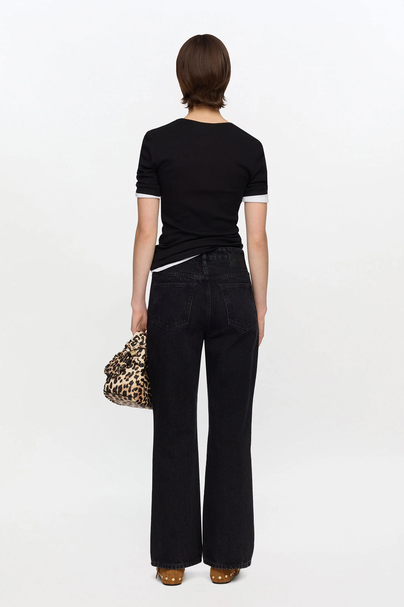 Soft Cotton Rib Short Sleeve Black - Image 3