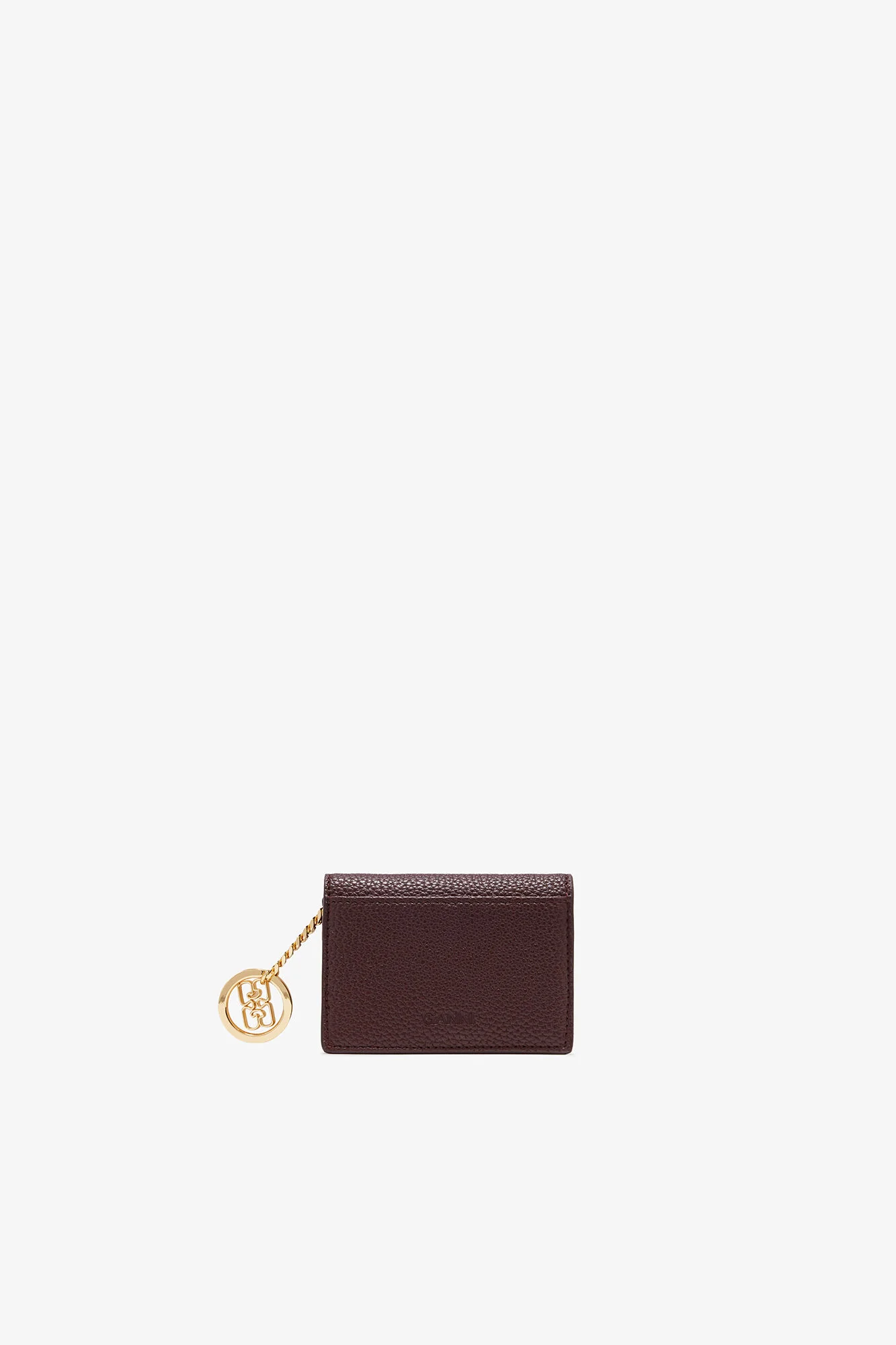 Ganni Card Holder w/Flap, Grained  Chicory Coffee - Image 2