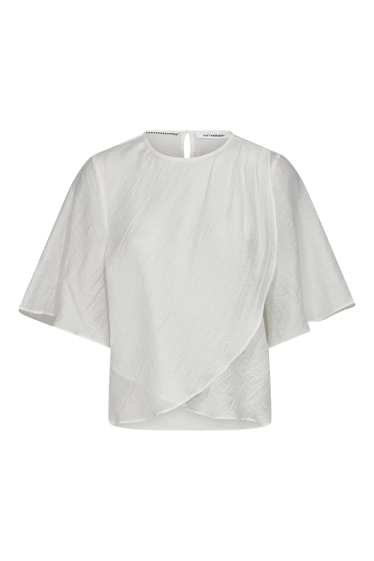 ConnyCC Drape SS blouse  White