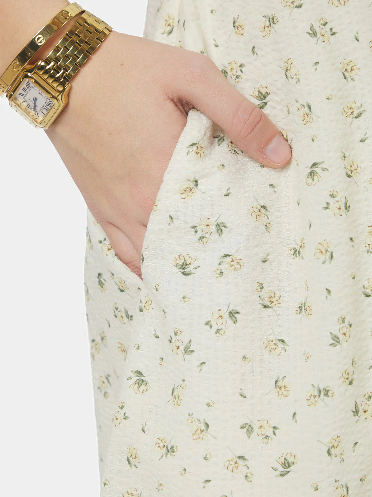 Illana Small Rose Flower Dress  Light Yellow - Image 2