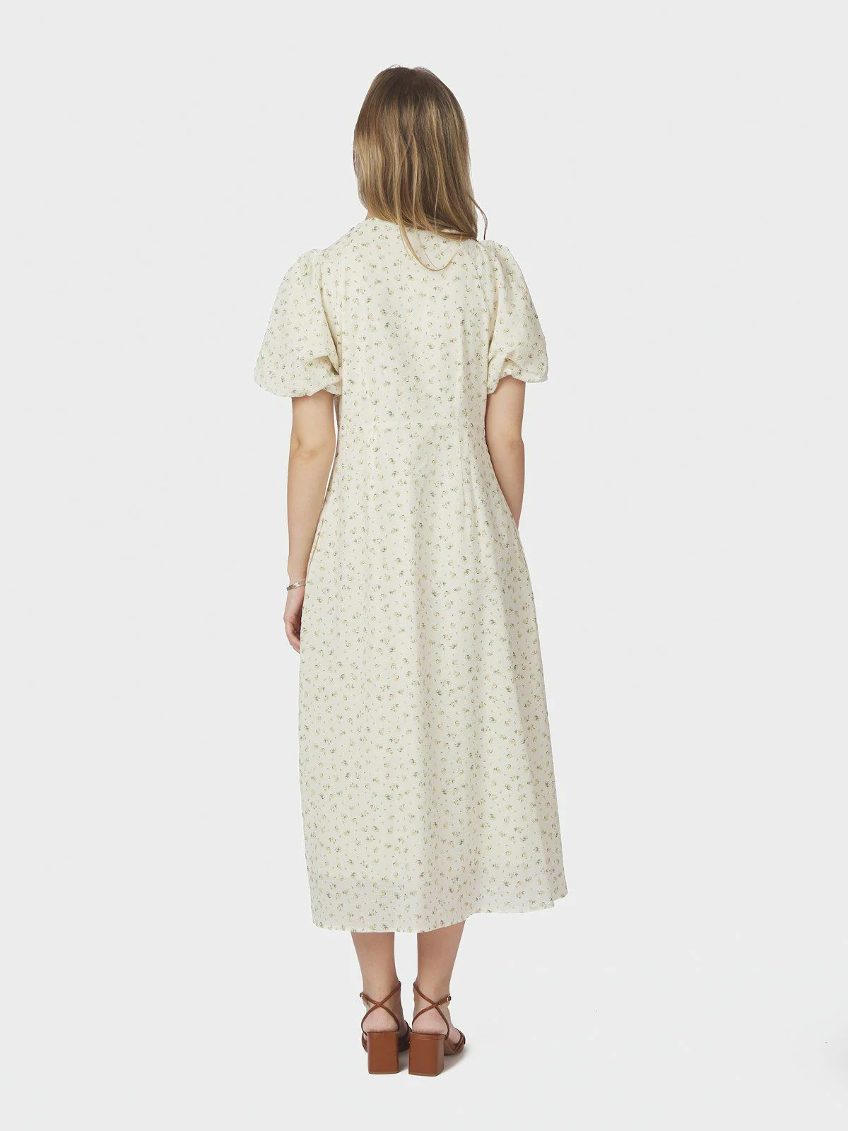 Illana Small Rose Flower Dress  Light Yellow - Image 3