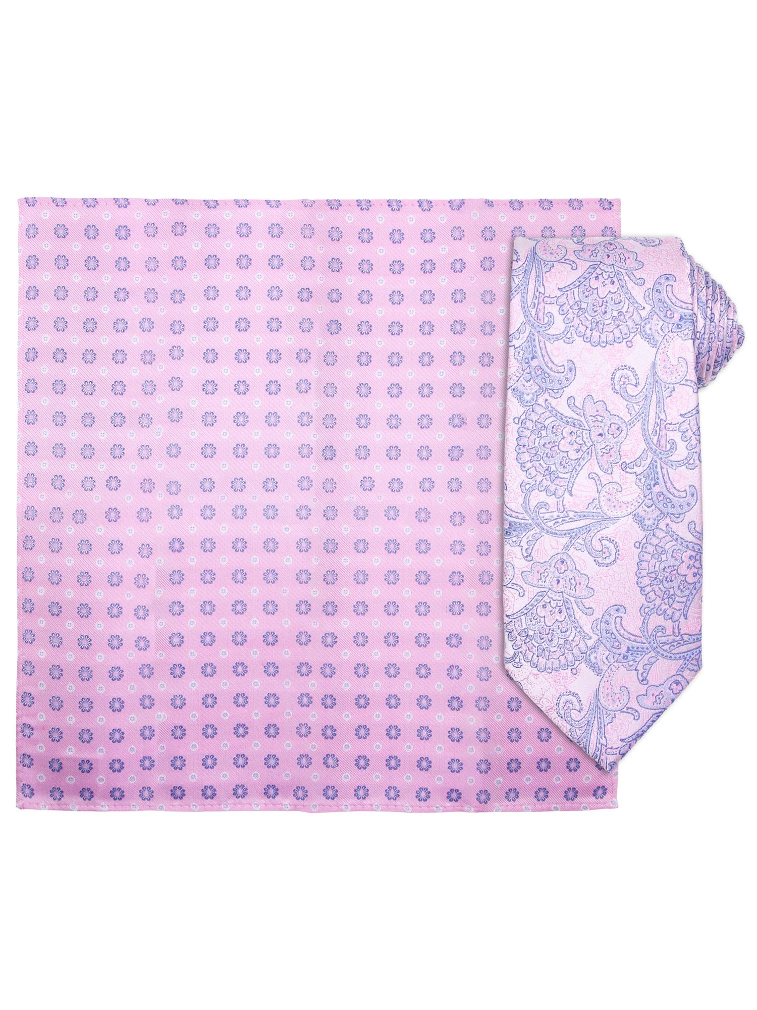 Santi 8cm silkeslips+lommetørkle mønster  Rosa