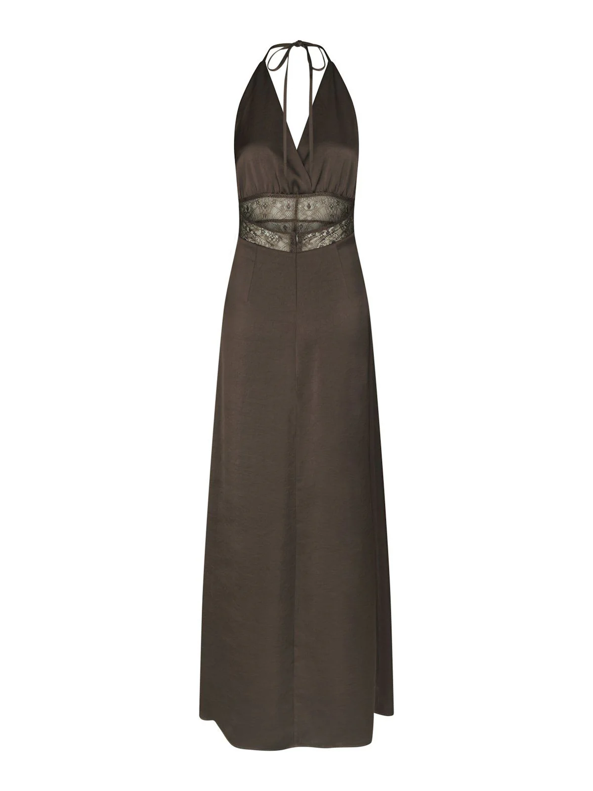 Jasine Heavy Sateen Dress  Dark Brown - Image 9