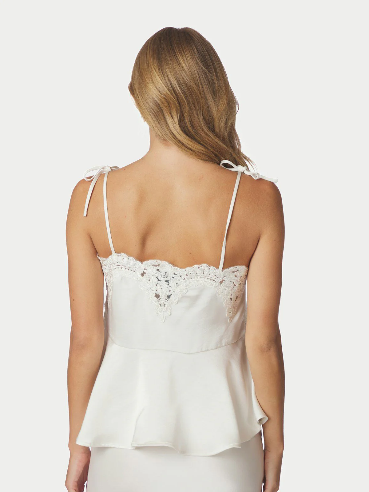Kaela Heavy Sateen Lace Top  Pearl - Image 6