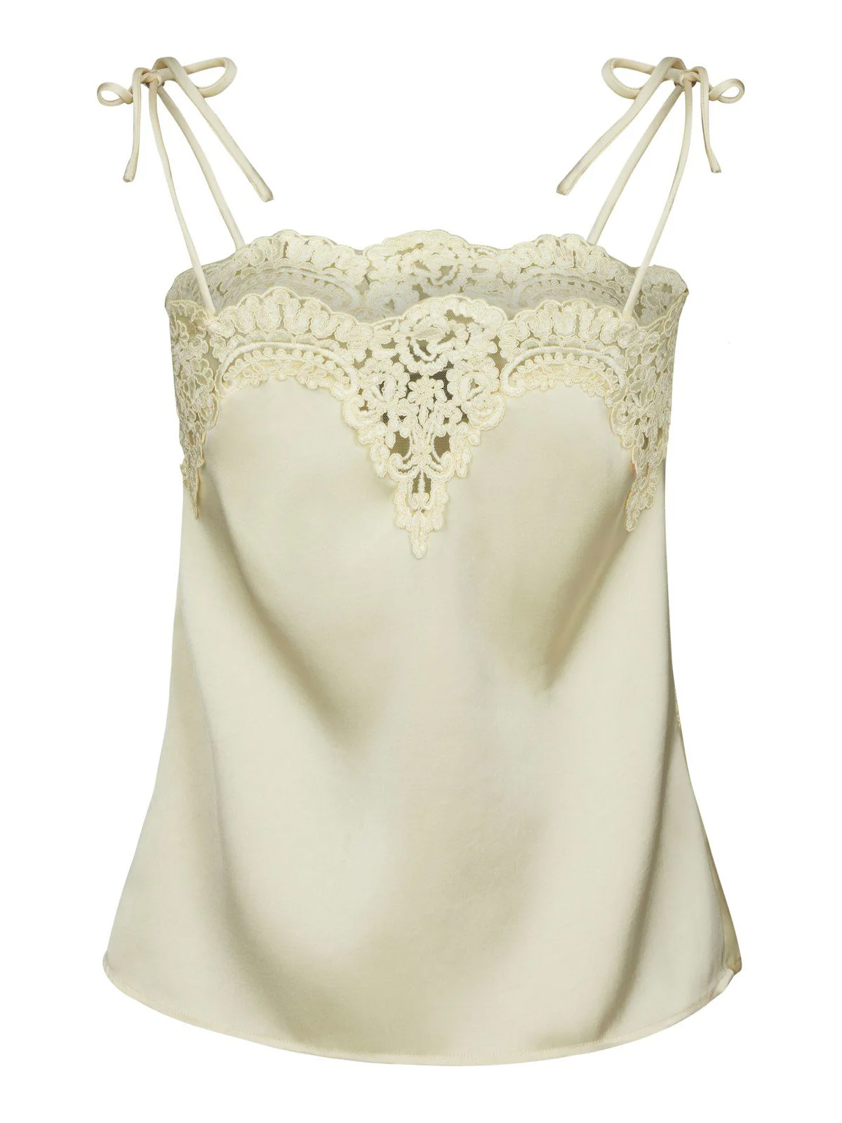 Kaela Heavy Sateen Lace Top  Light Yellow - Image 9