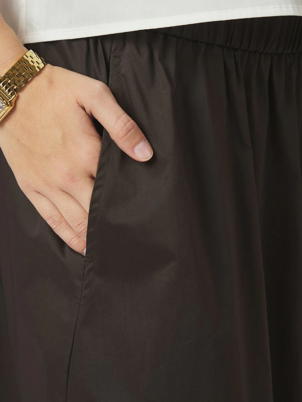 Yara Long Poplin Skirt  Chocolate Brown - Image 2