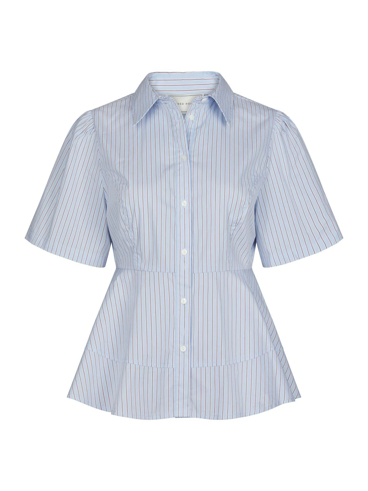 Janelle Stripe Shirt  Blue/Brown Stripe