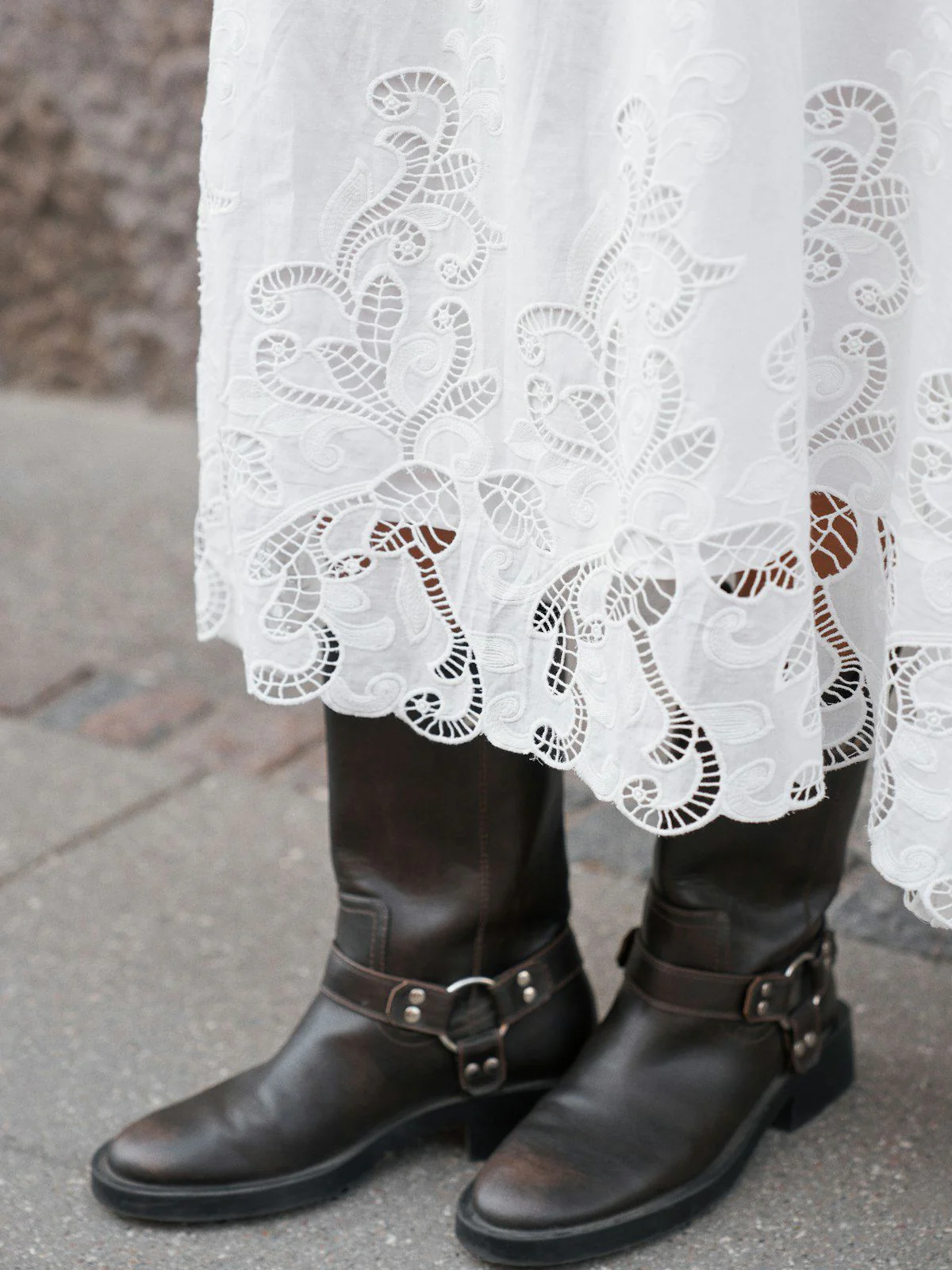 Yara Long Emb Skirt White - Image 2
