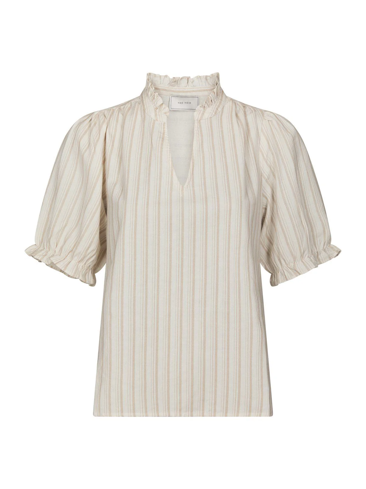 Odesa Linen Stripe Blouse Sand