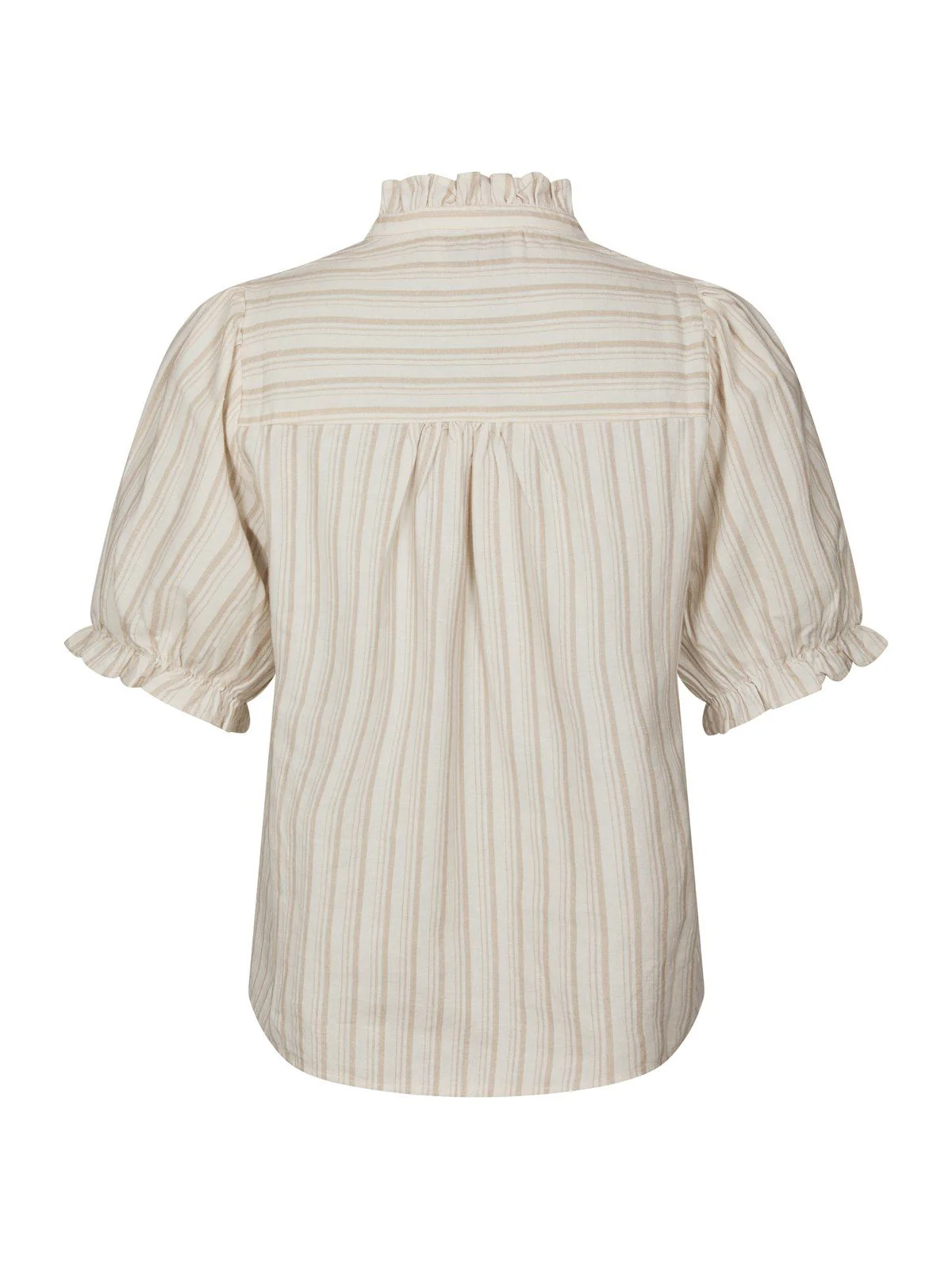Odesa Linen Stripe Blouse Sand - Image 8