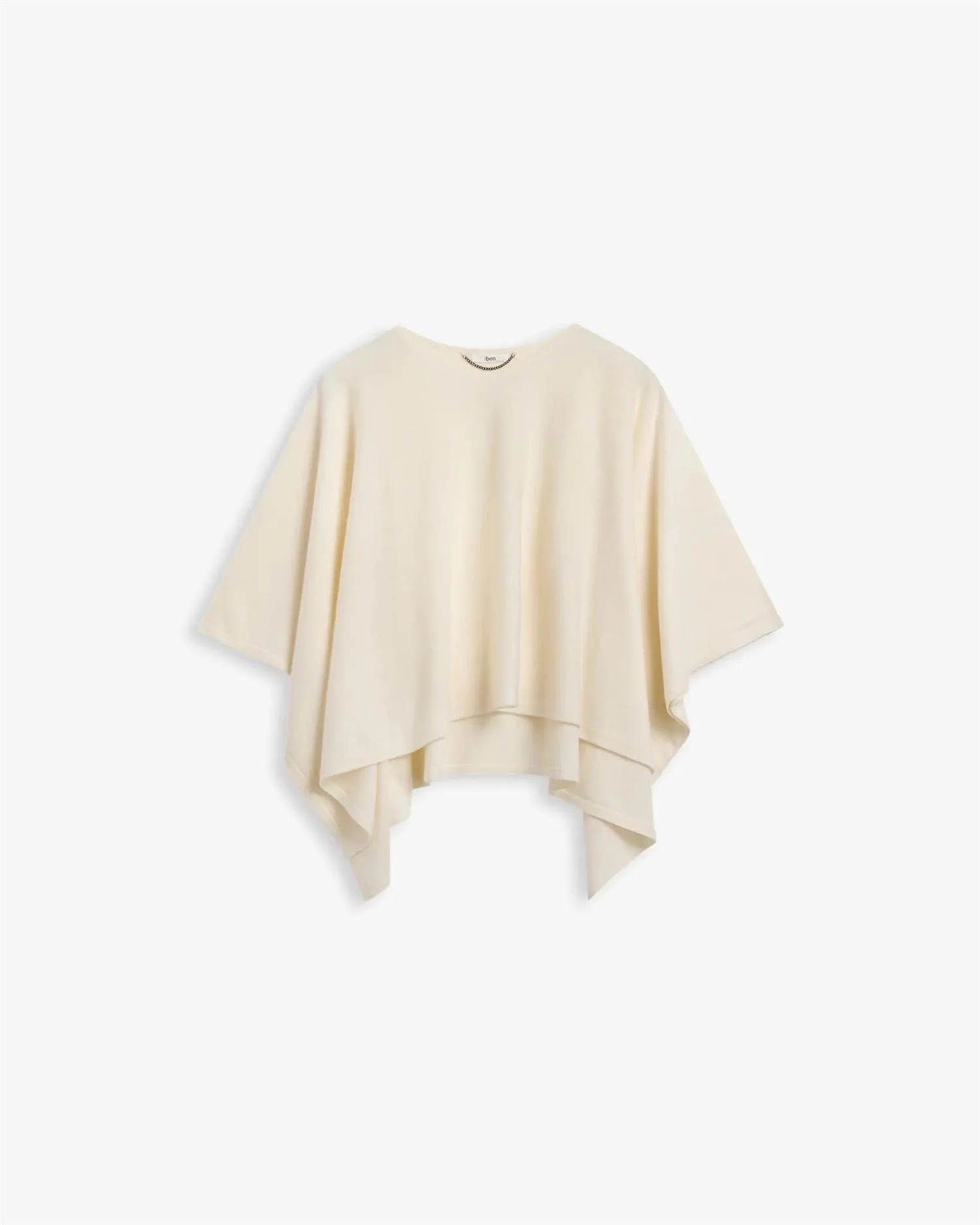 IBEN ENZO MERINO PONCHO  Ivory White