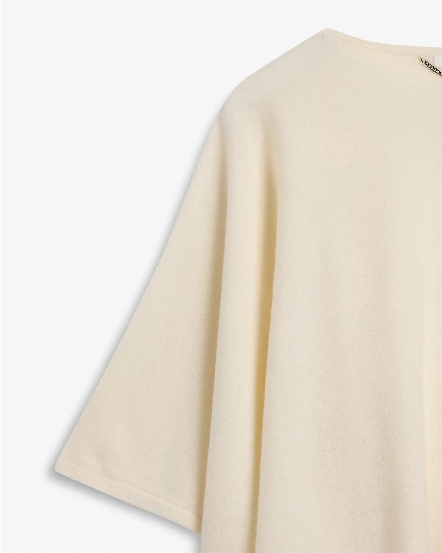 IBEN ENZO MERINO PONCHO  Ivory White - Image 3
