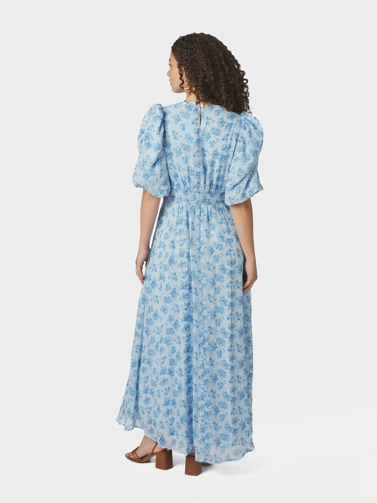 Kikka Chiffon Flower Dress  Light Blue - Image 3