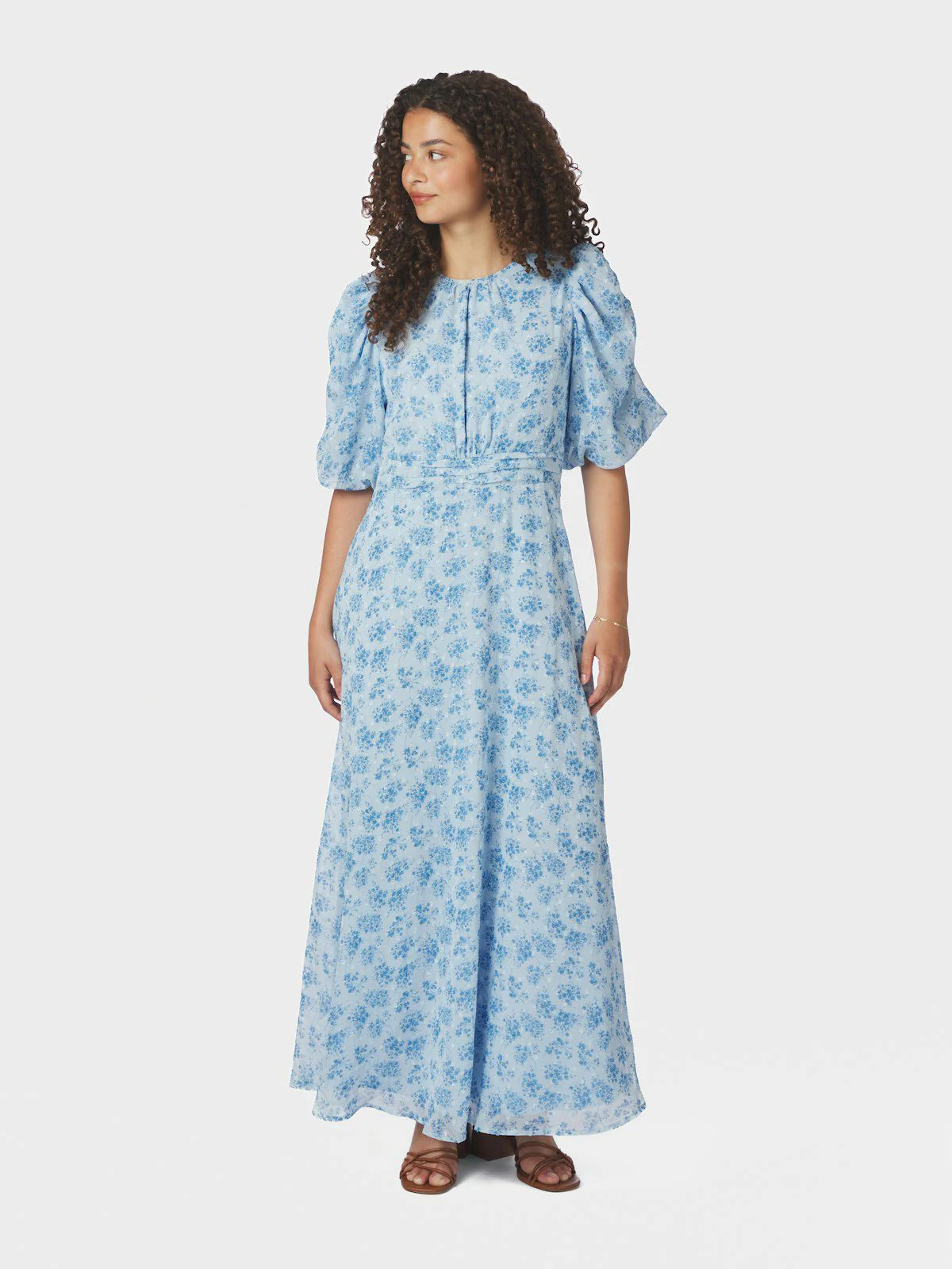 Kikka Chiffon Flower Dress  Light Blue - Image 4