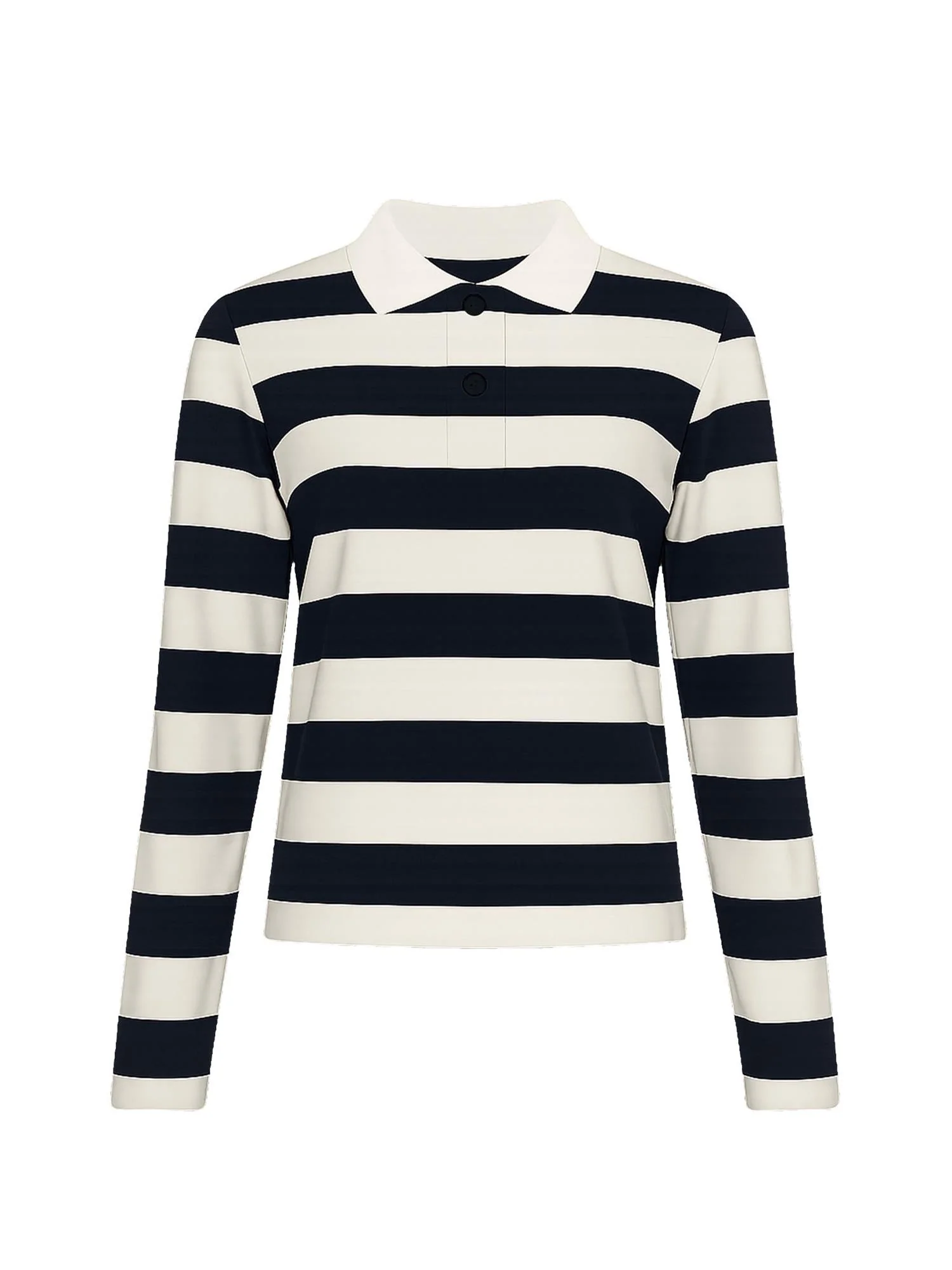 Grante Stripe Ls Polo Tee  Navy