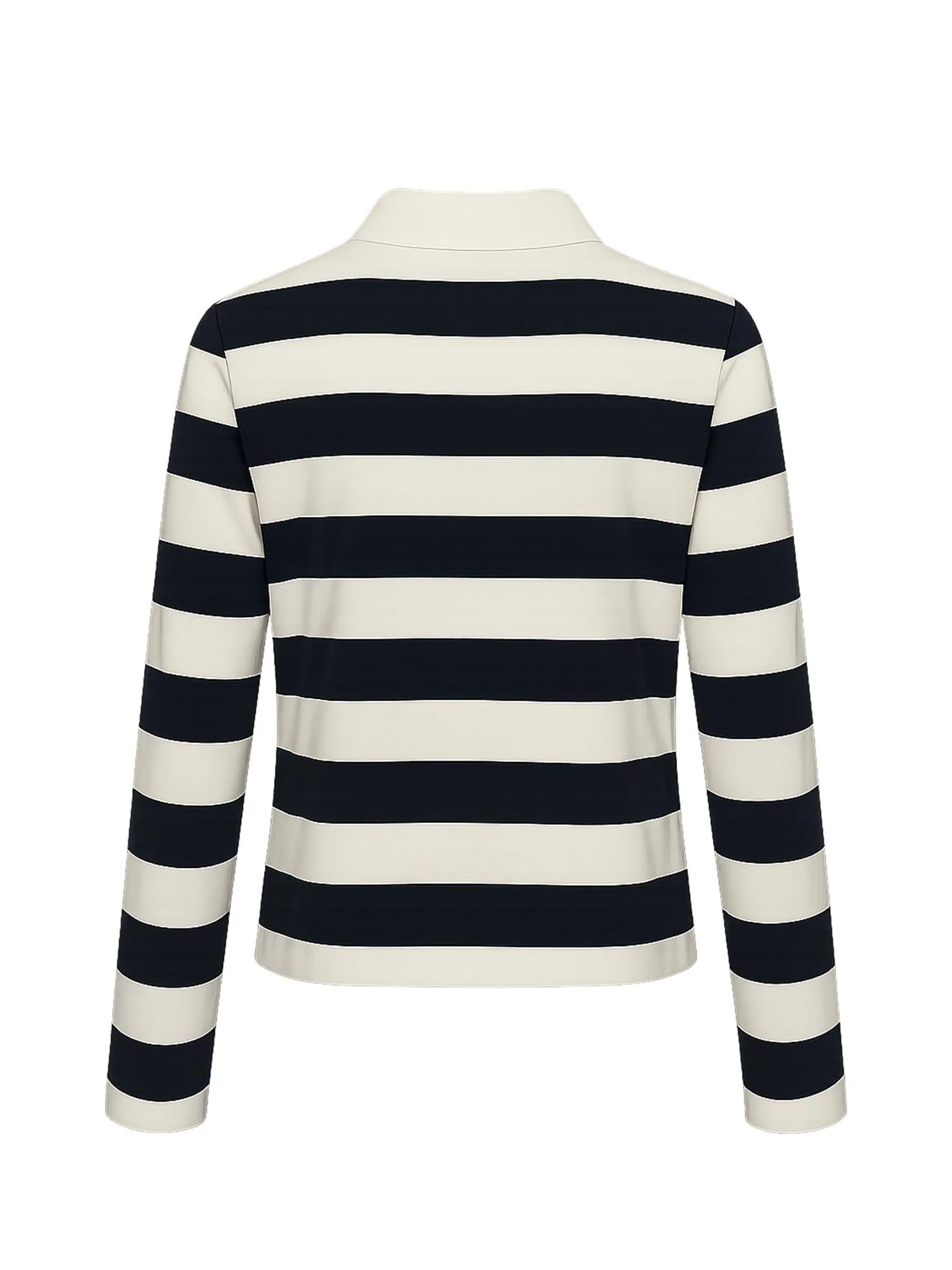 Grante Stripe Ls Polo Tee  Navy - Image 3