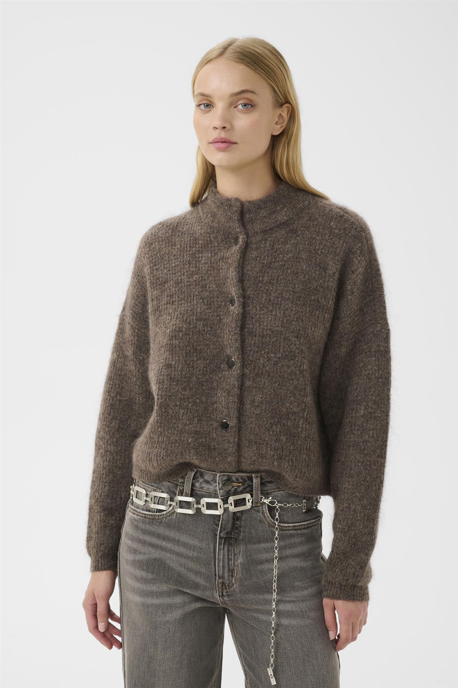 Debbie Cardigan  Chestnut Melange - Image 3