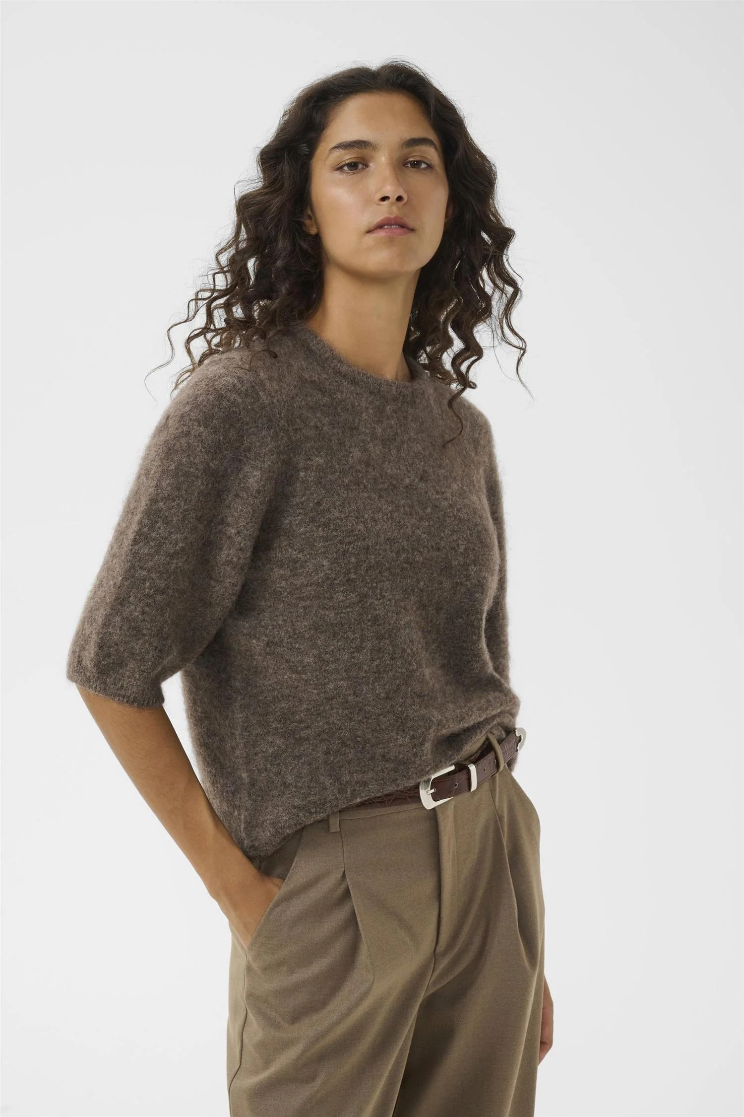 Debbie Ss Tee  Chestnut Melange - Image 3
