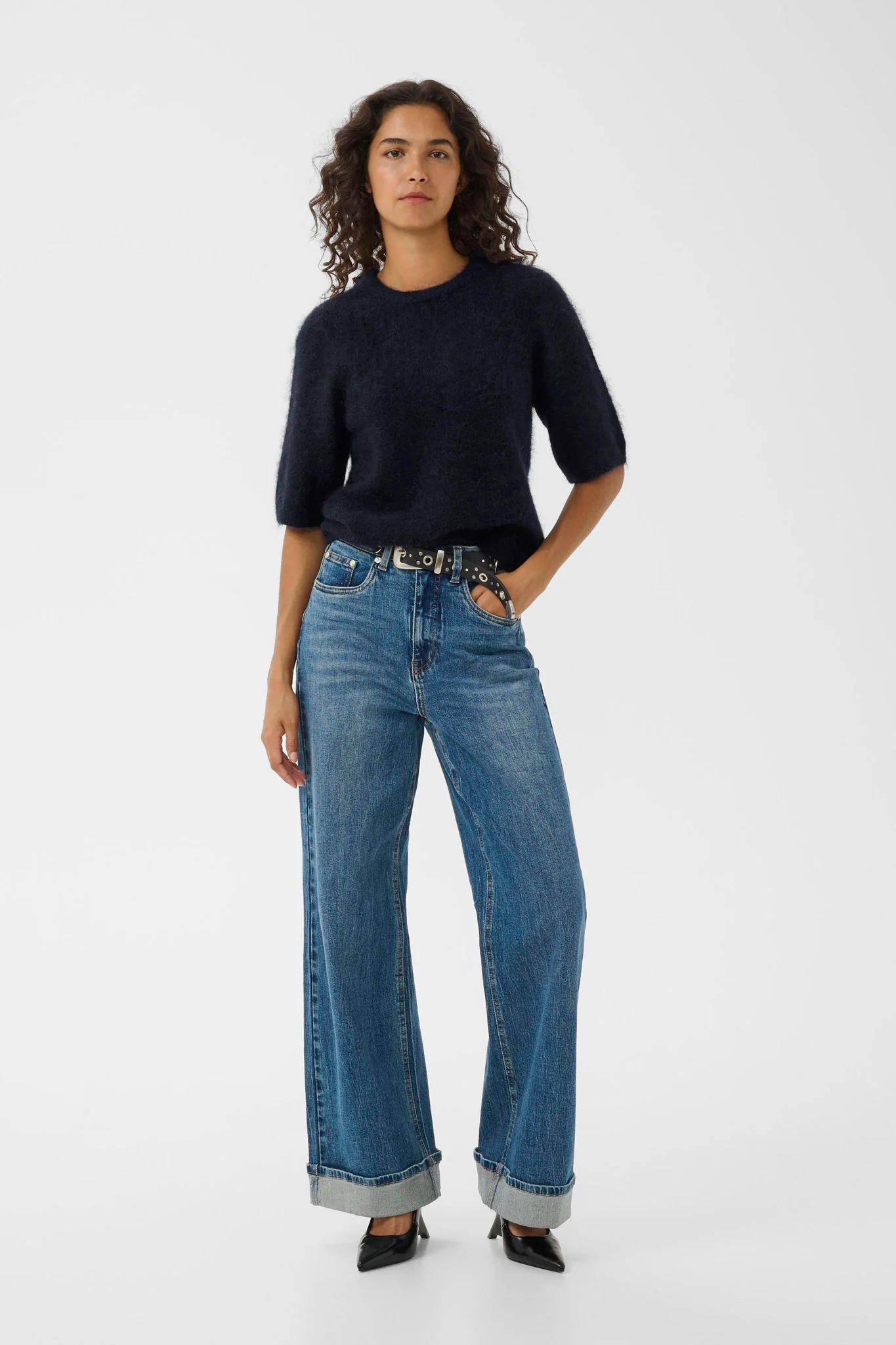 Debbie Ss Tee  Navy Melange - Image 2