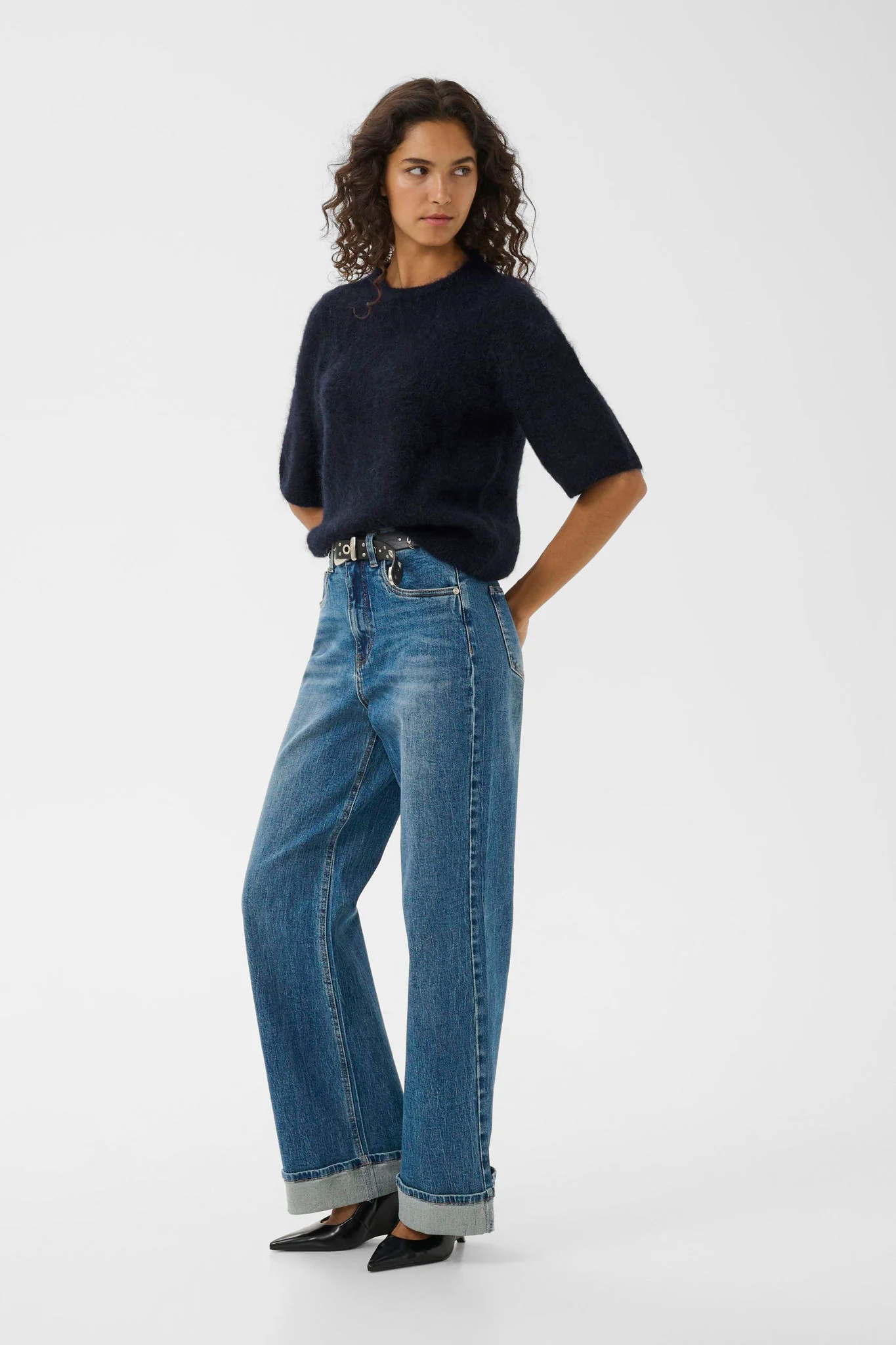 Debbie Ss Tee  Navy Melange - Image 5