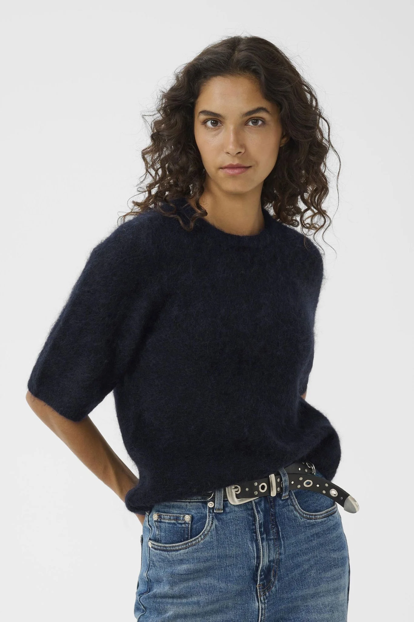 Debbie Ss Tee  Navy Melange - Image 6