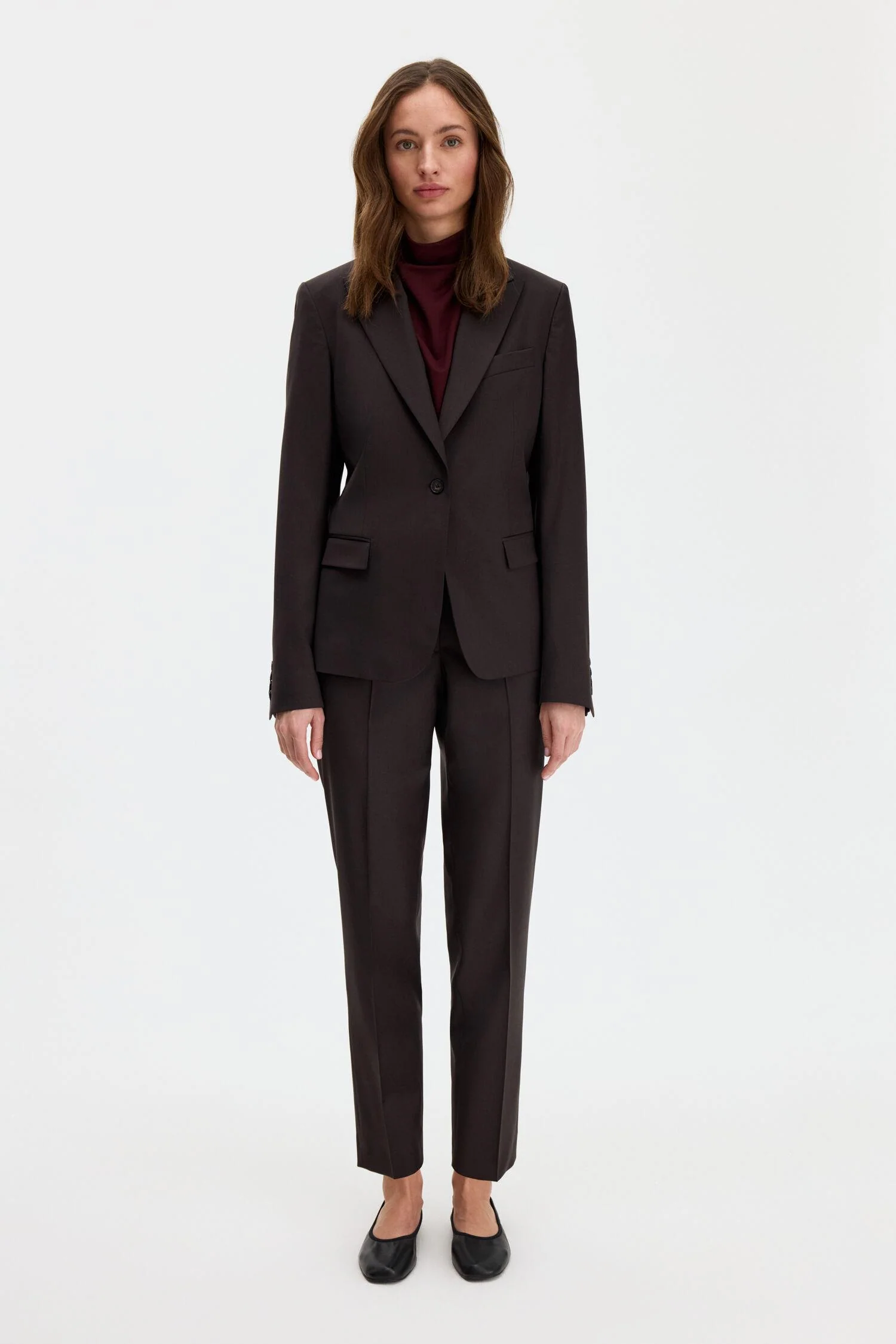 sasha cool wool blazer  Dark Chocolate - Image 3