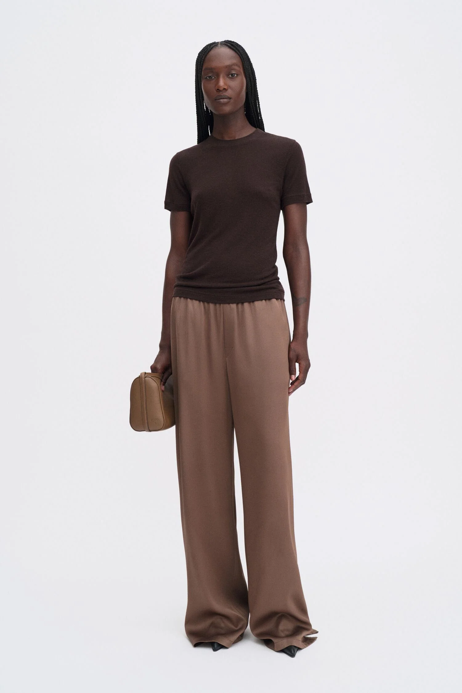 lyocell cashmere tee  Brown - Image 2