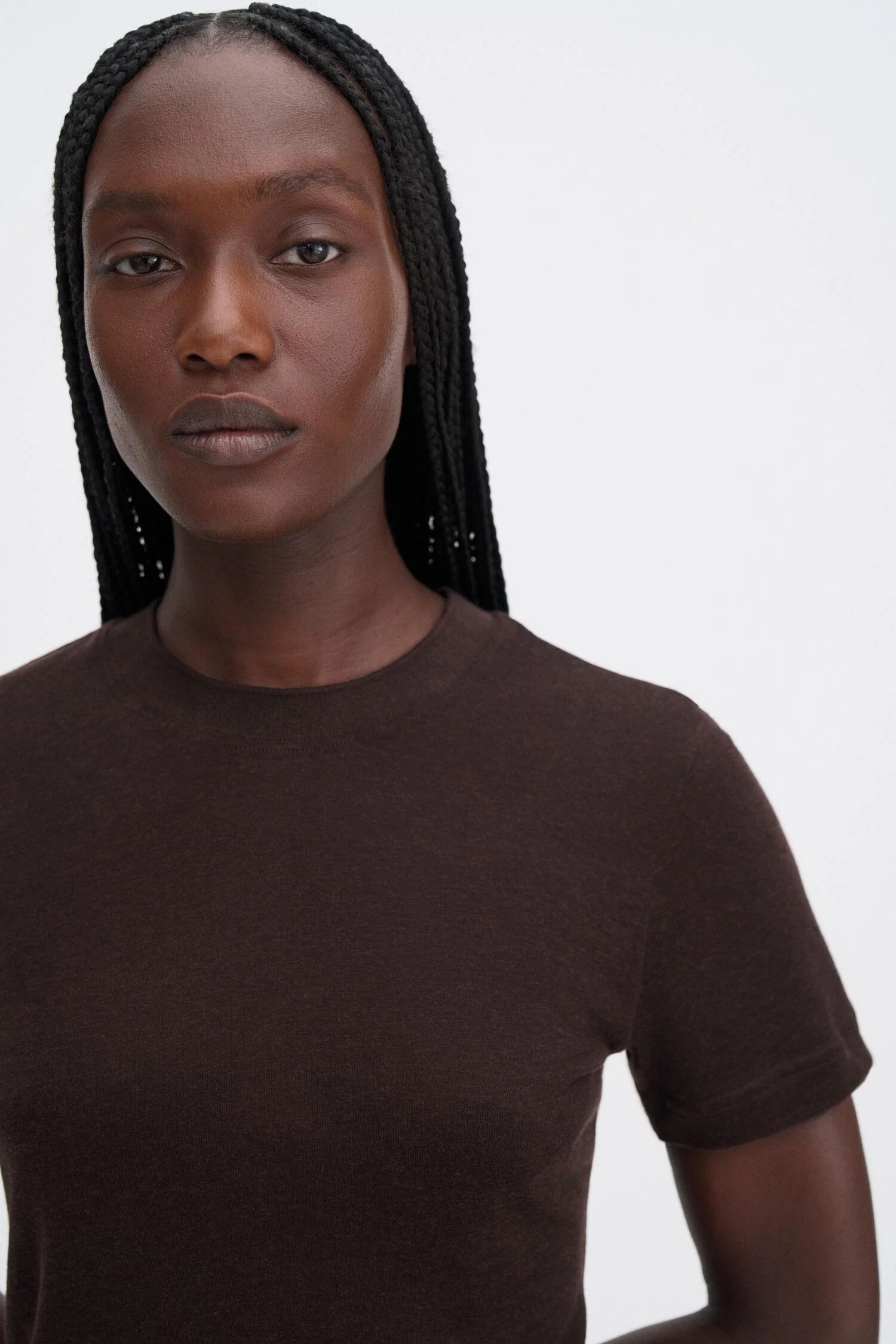 lyocell cashmere tee  Brown - Image 4