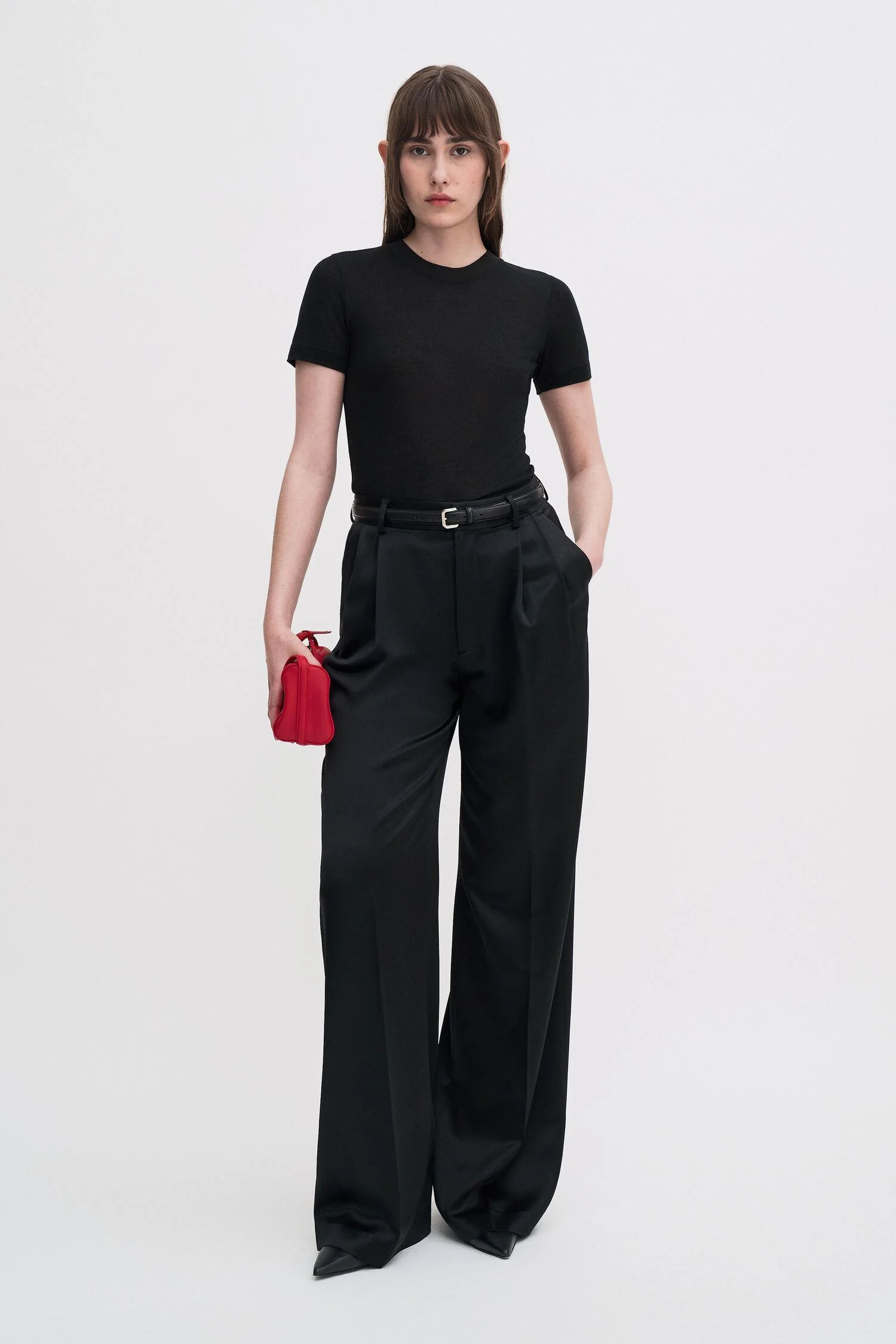 lyocell cashmere tee  Black - Image 2