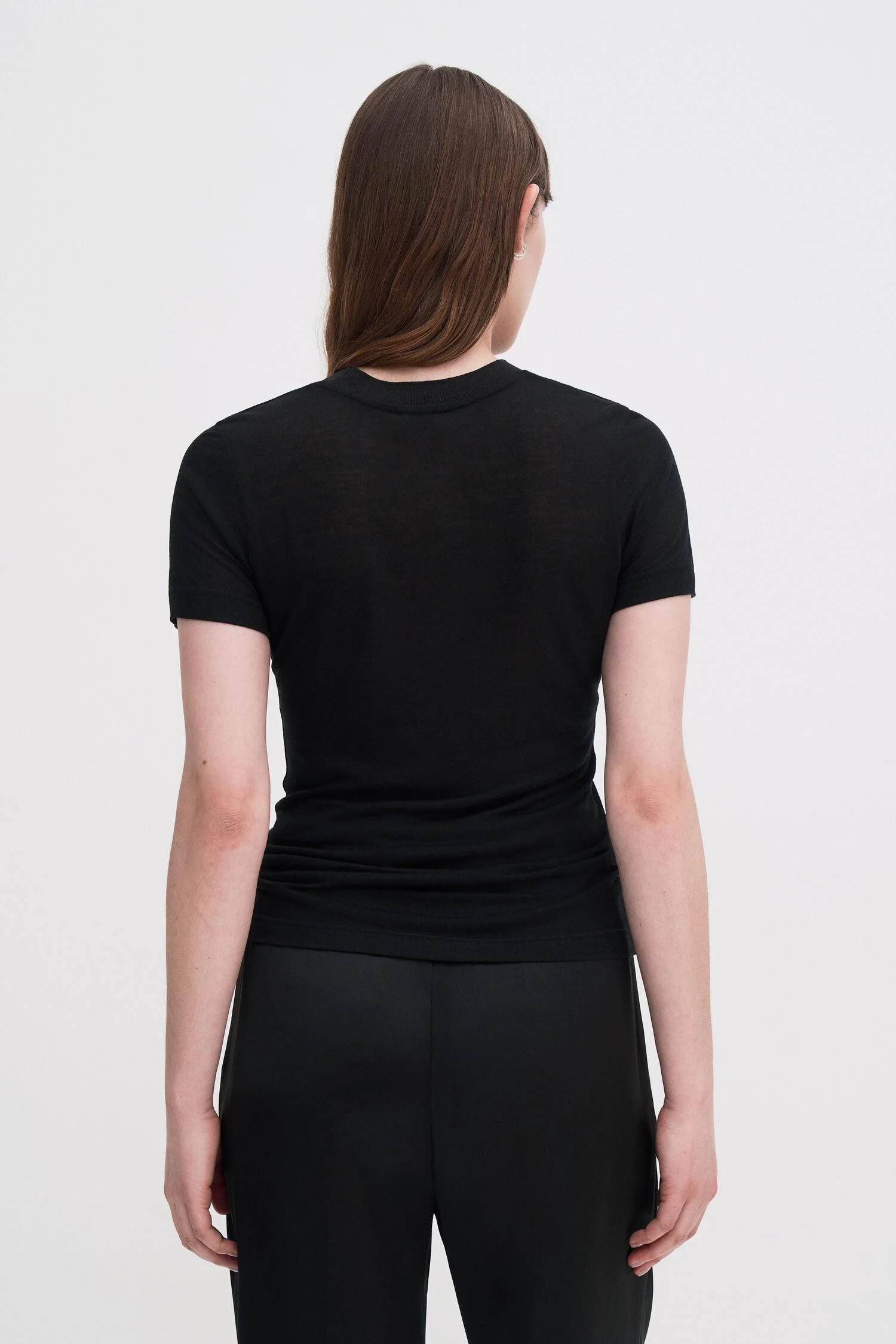 lyocell cashmere tee  Black - Image 4