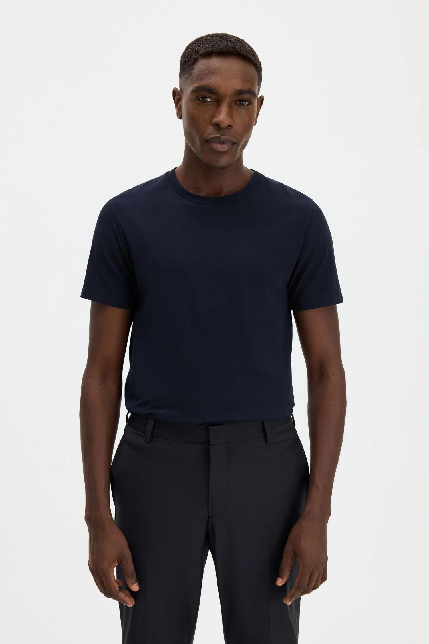 stretch cotton tee  Navy - Image 2