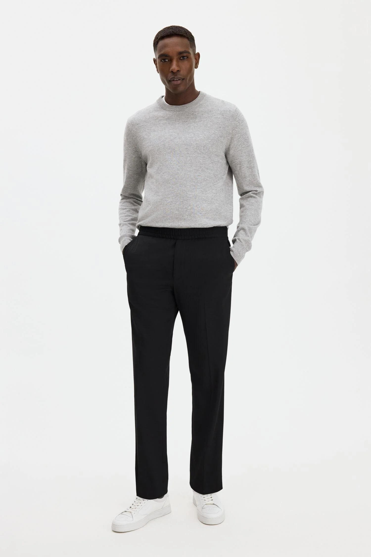 cotton merino sweater  Light Grey Melange - Image 3