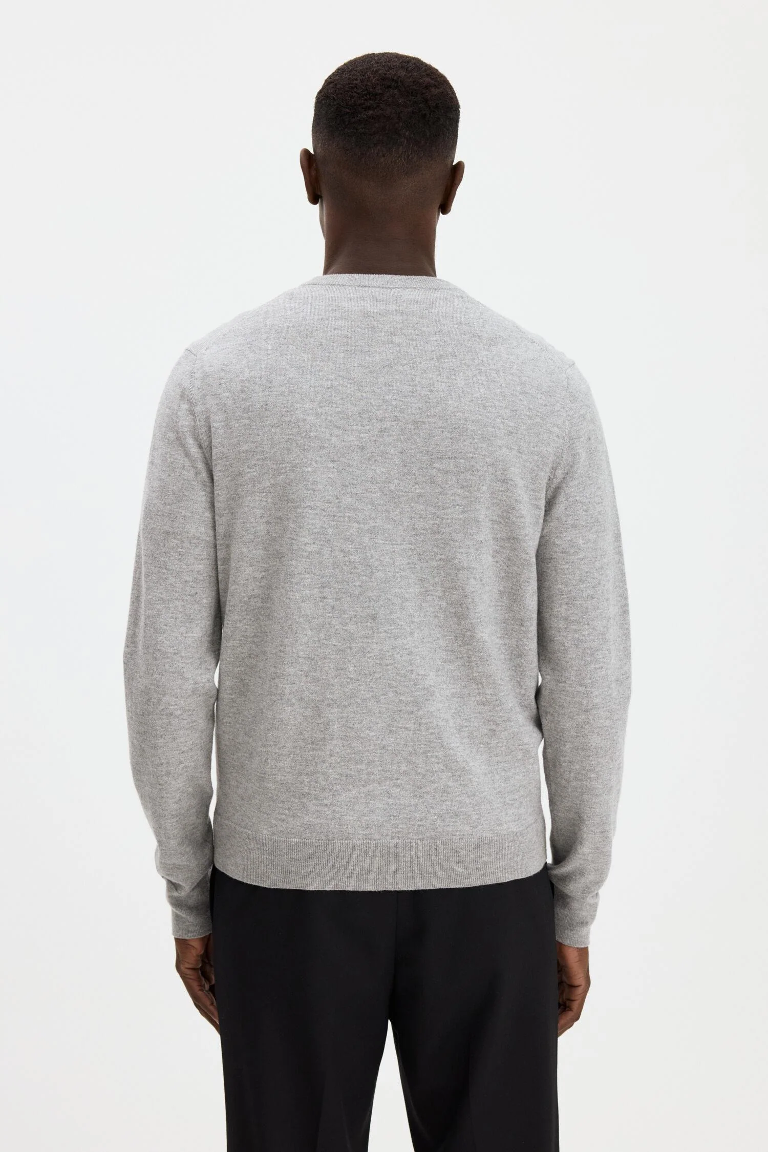 cotton merino sweater  Light Grey Melange - Image 4