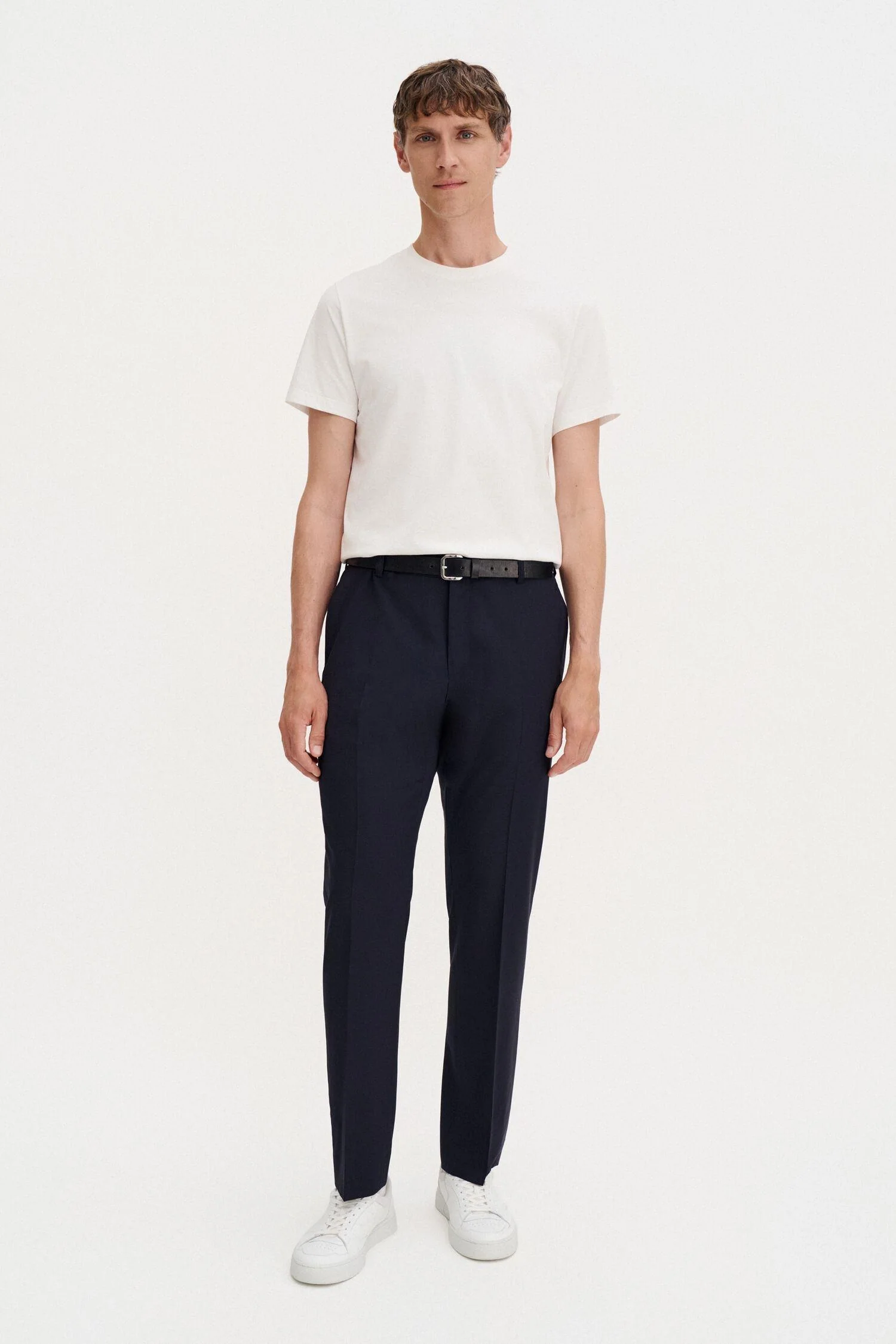slim tapered wool trousers  Dark Navy - Image 2