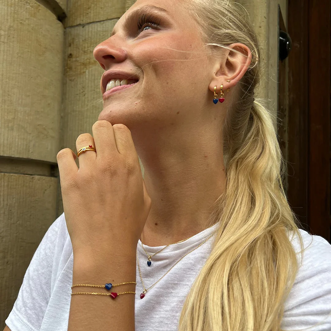 ENAMEL HOOPS AMORE  Bordeaux - Image 3