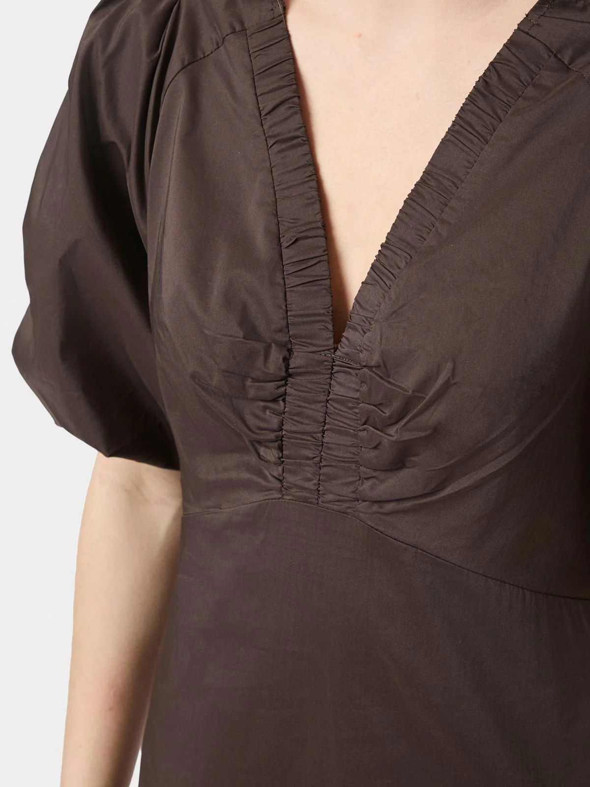 Illana Poplin Dress  Chocolate Brown - Image 2
