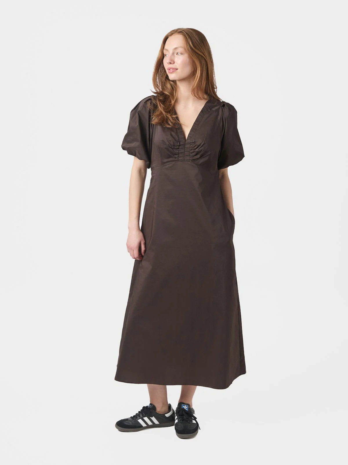 Illana Poplin Dress  Chocolate Brown - Image 4