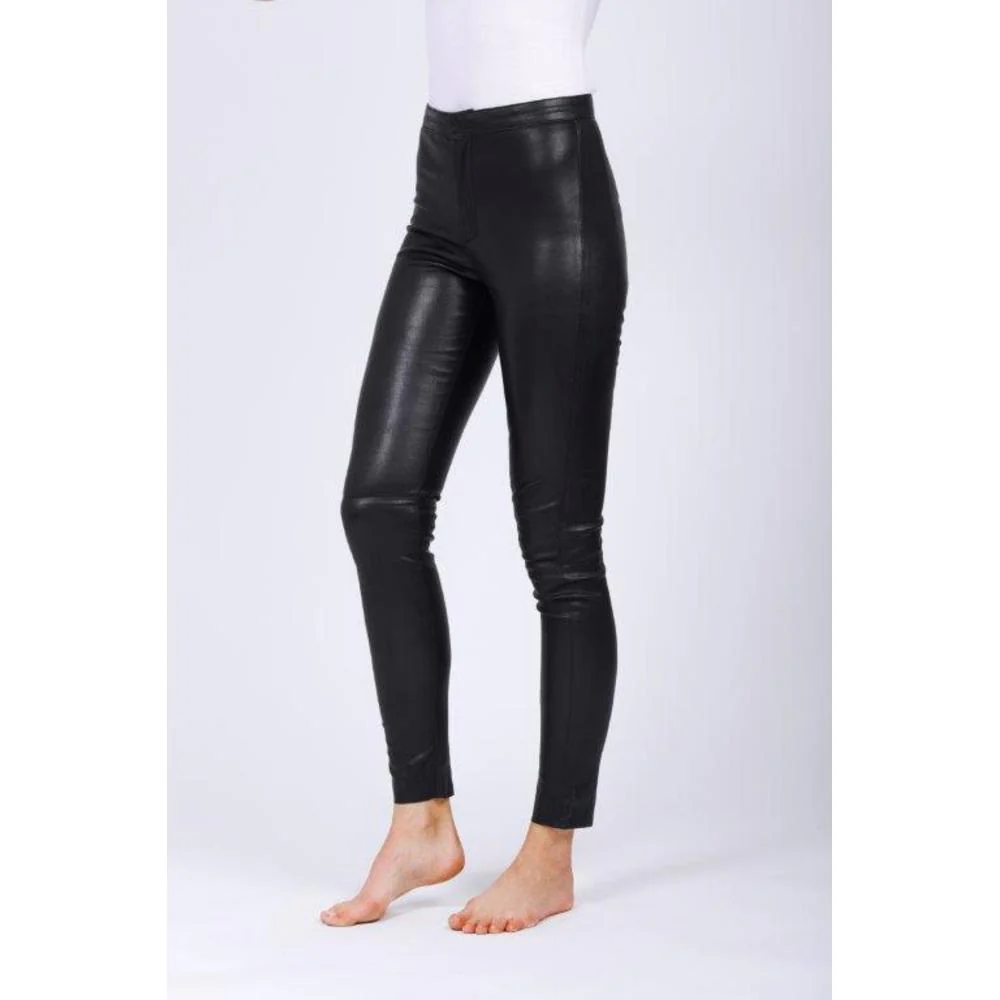 WMN Leather Pant  Sort - Image 2
