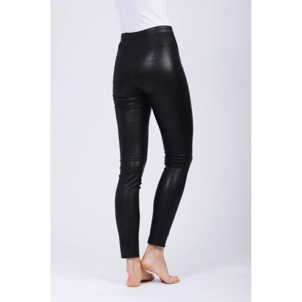 WMN Leather Pant  Sort - Image 3