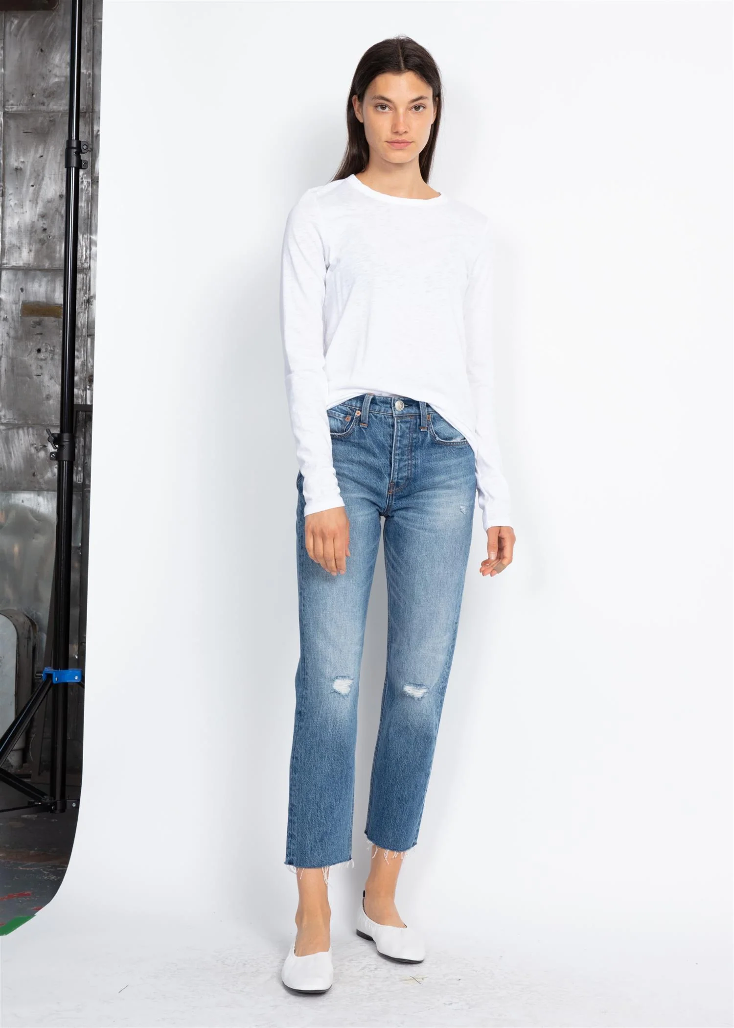 THE SLUB LONGSLEEVE Bright White - Image 3