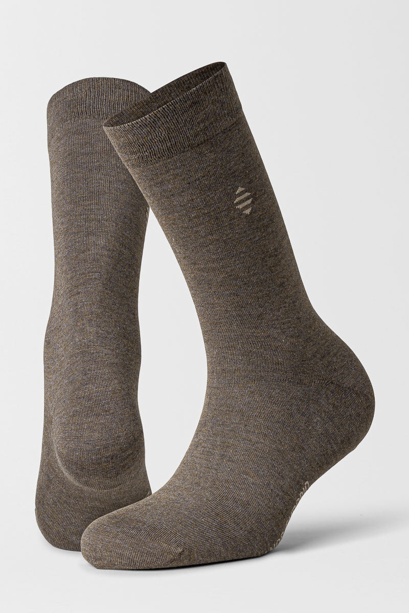 3PK DANIEL BAMBOO CREW  Brown Heather - Image 3