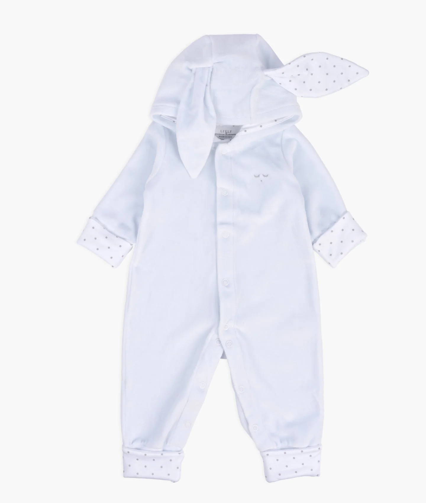 PLUSH BUNNY OVERALL  Light Blue